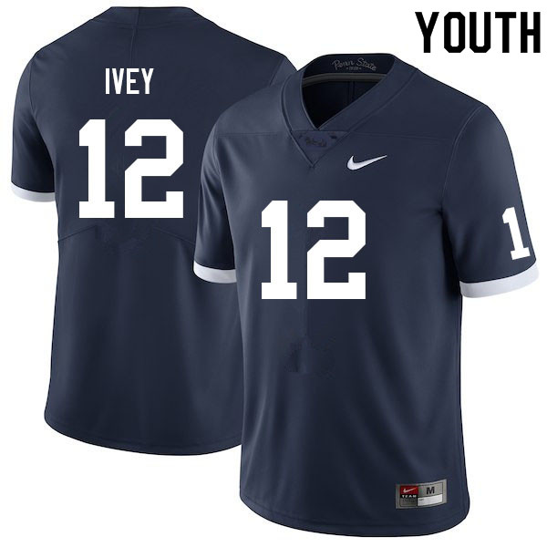 Youth #12 Anthony Ivey Penn State Nittany Lions College Football Jerseys Sale-Retro - Click Image to Close